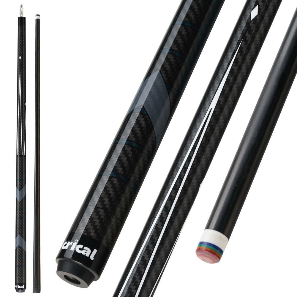 CRICAL CL-01 Billiard Carbon Fiber Pool Cue 12.4mm Tip 1/2 Split Stick 3*8/8 Radial Pin Joint 147cm Black Technology  Billiards