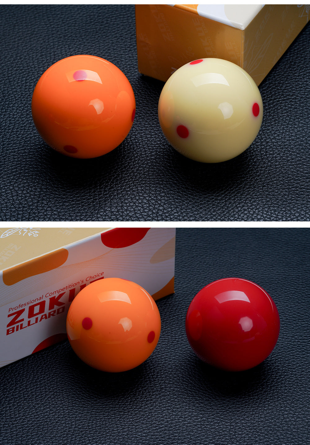 ZOKUE Carom Ball Set Carom Billiard Balls (61.5 mm) Complete 3 Ball Set for Beginner