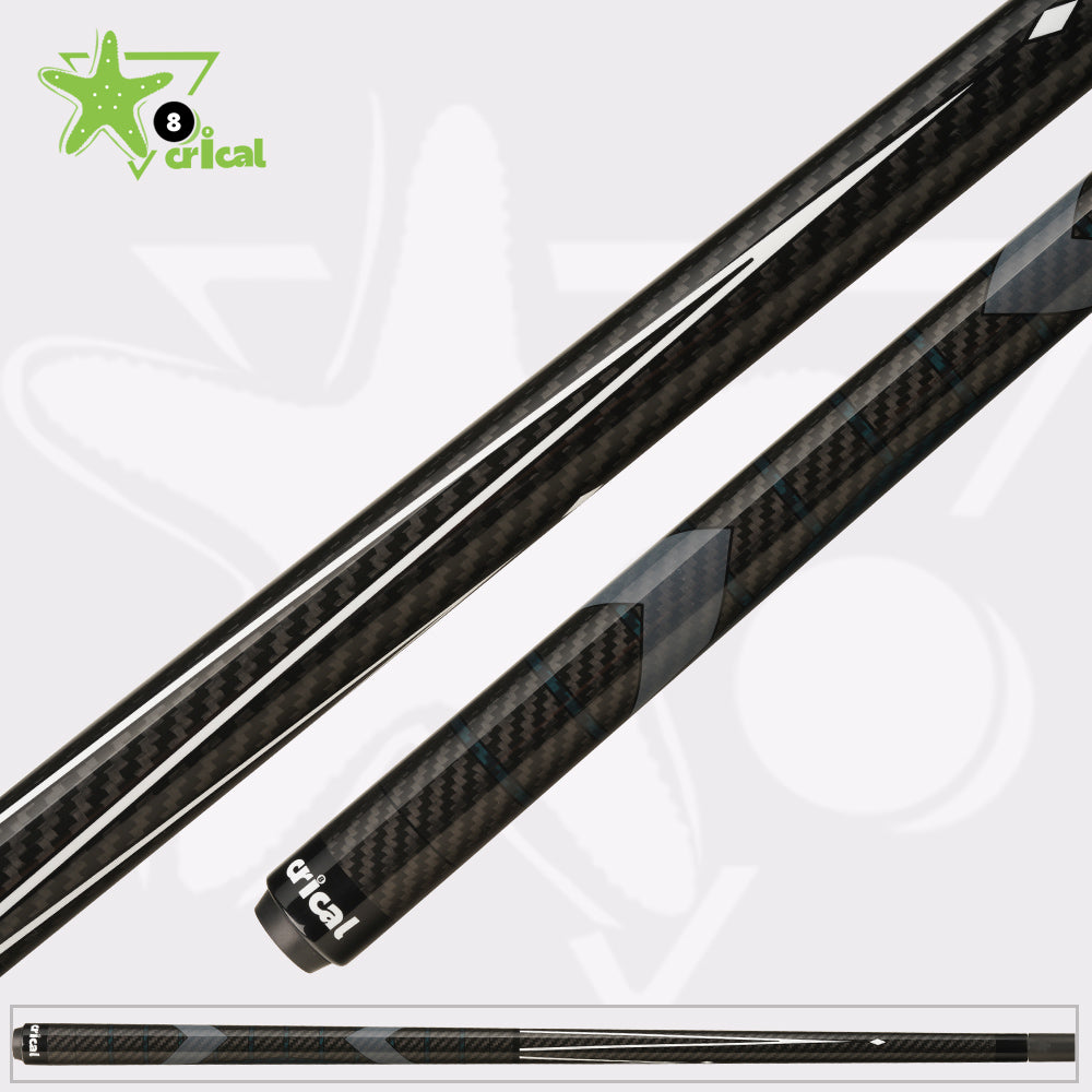 CRICAL CL-01 Billiard Carbon Fiber Pool Cue 12.4mm Tip 1/2 Split Stick 3*8/8 Radial Pin Joint 147cm Black Technology  Billiards