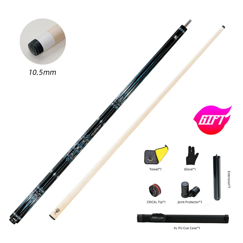 FURY-CRICAL AE-NT1/2 Billiard Pool Cue Stick Set, Maple Shaft, 3/8x10 Joint Case Set 1/2 Stick 10.5/11.5/12.5mm Smooth Grip