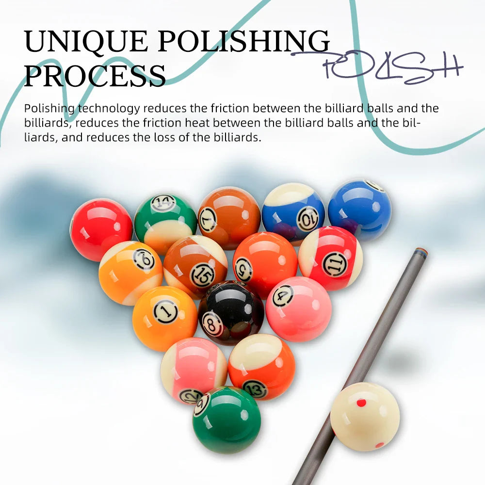 KONLLEN Pool Balls 57.2mm Resin Balls Set 2-1/4" 16pcs Full Set For Pool Tables Billiard Pendulum Sticker Billliards Accessories