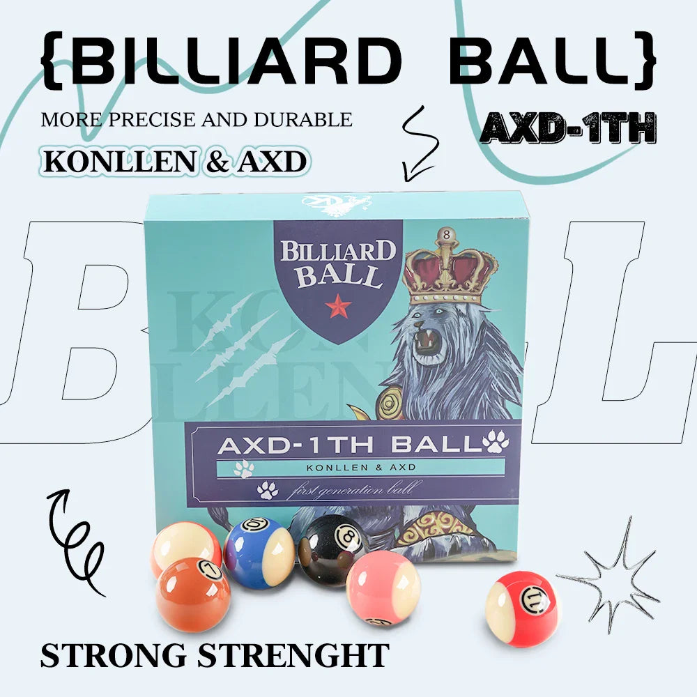 KONLLEN Pool Balls 57.2mm Resin Balls Set 2-1/4" 16pcs Full Set For Pool Tables Billiard Pendulum Sticker Billliards Accessories