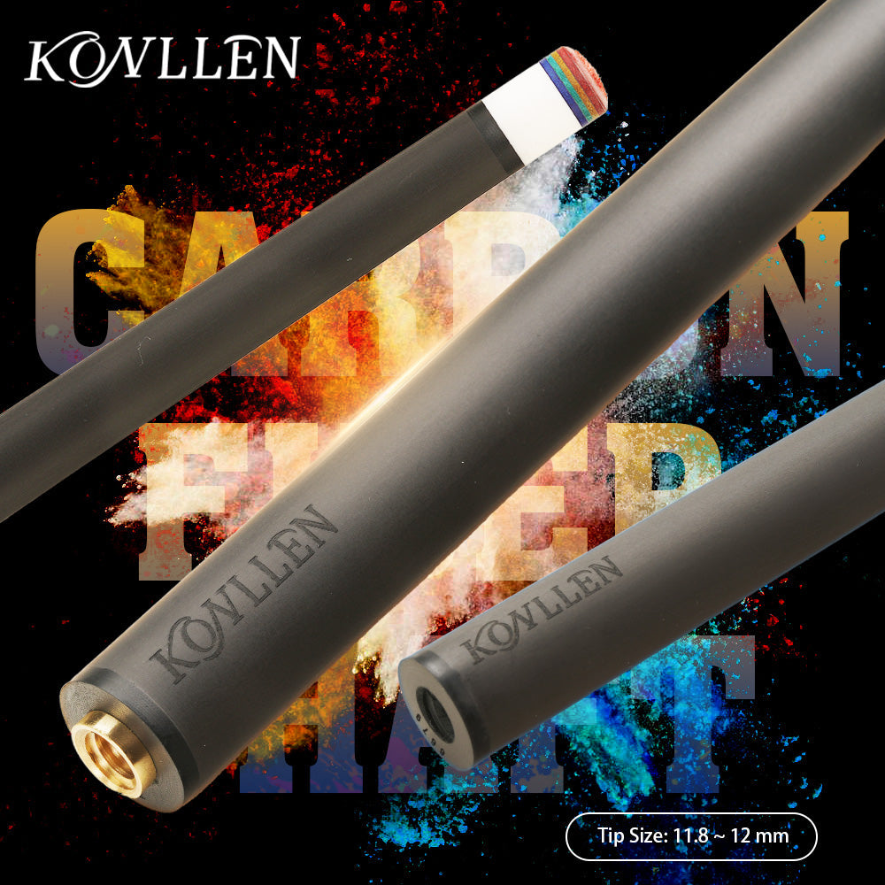 KONLLEN Billiard Carbon Fiber 3 Cushion Carom/Libre Cue Stick Shaft Uni-loc /Radial 3/8*8 Pin Joint Single Shaft for PERI