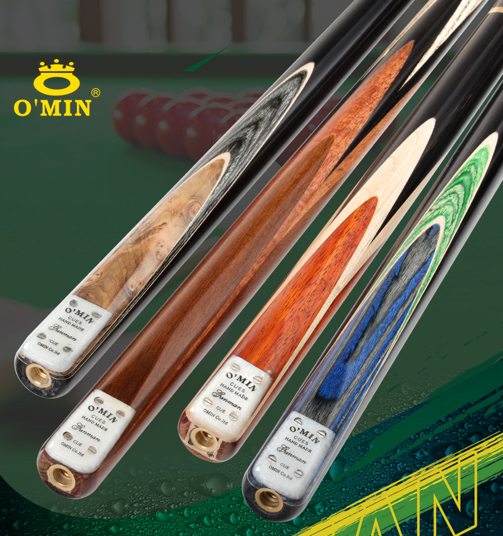 O'MIN GUNMAN Snooker Cue 3/4 Piece with O'MIN Case with Telescopic Extension 9.5mm 10mm Tip