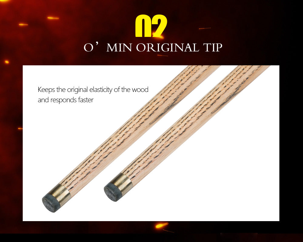 O'MIN Blood Lord 3/4 Snooker Cue Ebony Butt with Case with Extension Billiard Snooker 9.5mm Tip with Professional Cue Free Gift