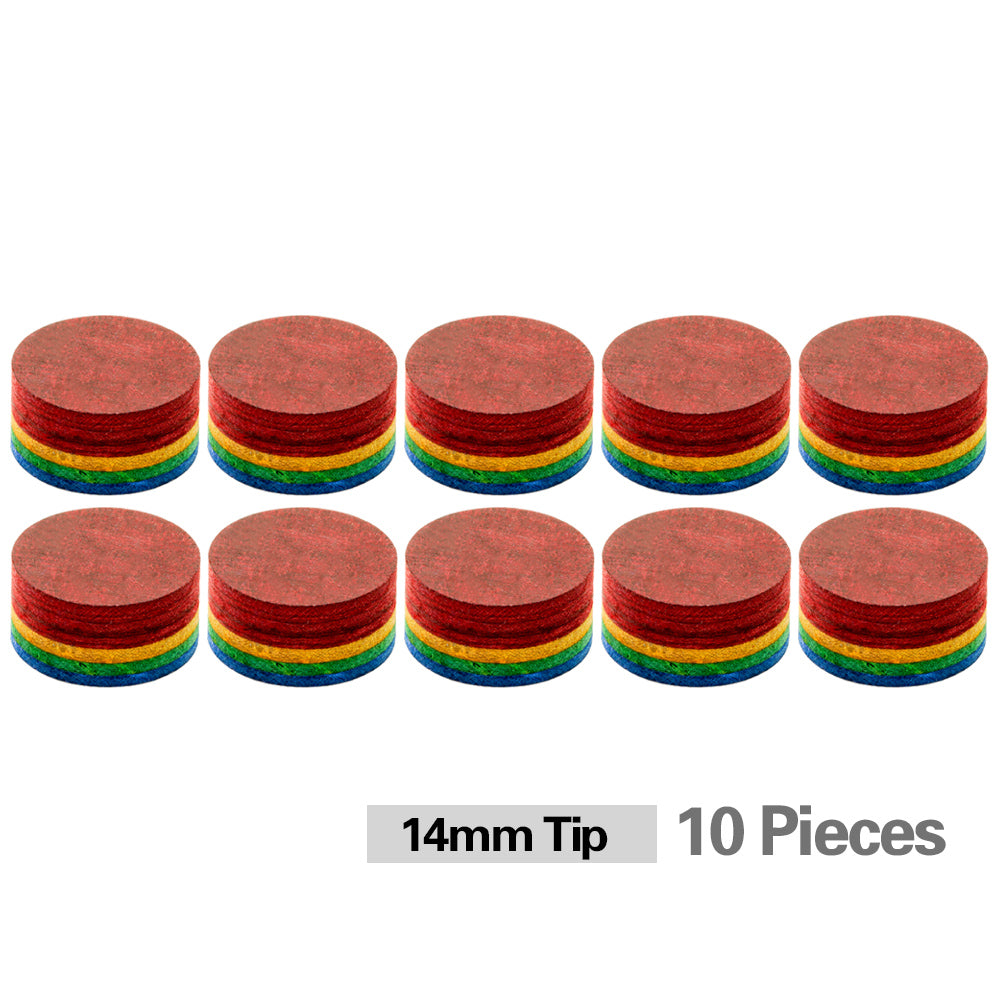 Rainbow Billiards Tip 12mm/14mm Tip Multi-Layers Professional Durable