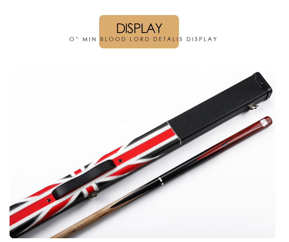 O'MIN Blood Lord 3/4 Snooker Cue Ebony Butt with Case with Extension Billiard Snooker 9.5mm Tip with Professional Cue Free Gift