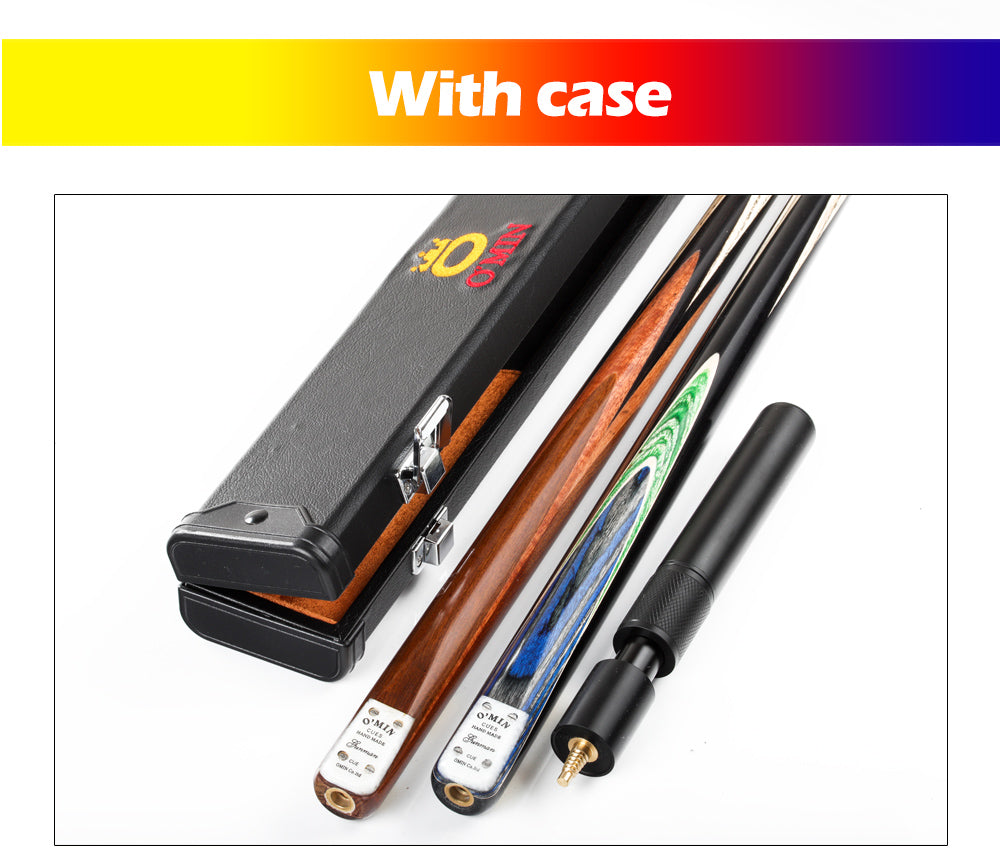 O'MIN GUNMAN Snooker Cue 3/4 Piece with O'MIN Case with Telescopic Extension 9.5mm 10mm Tip