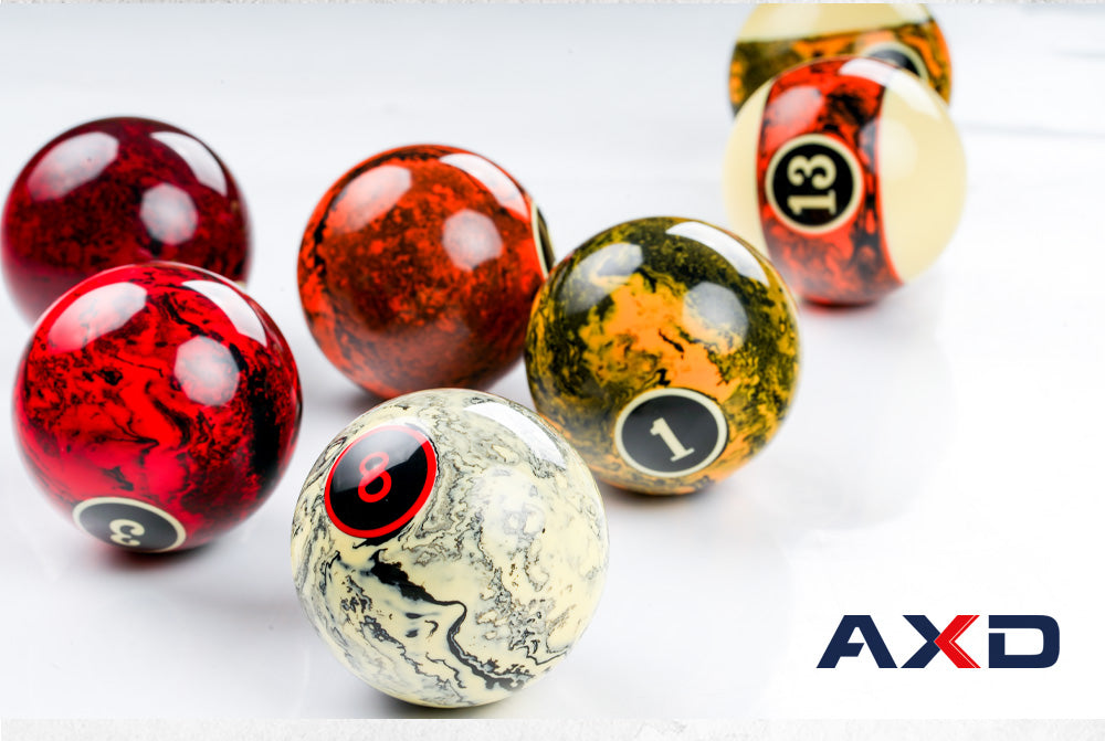 AXD Design 16pcs Billiard Pool Ball Set 57.2mm with Gifts Resin Balls Professional Nine Ball Marble Pattern