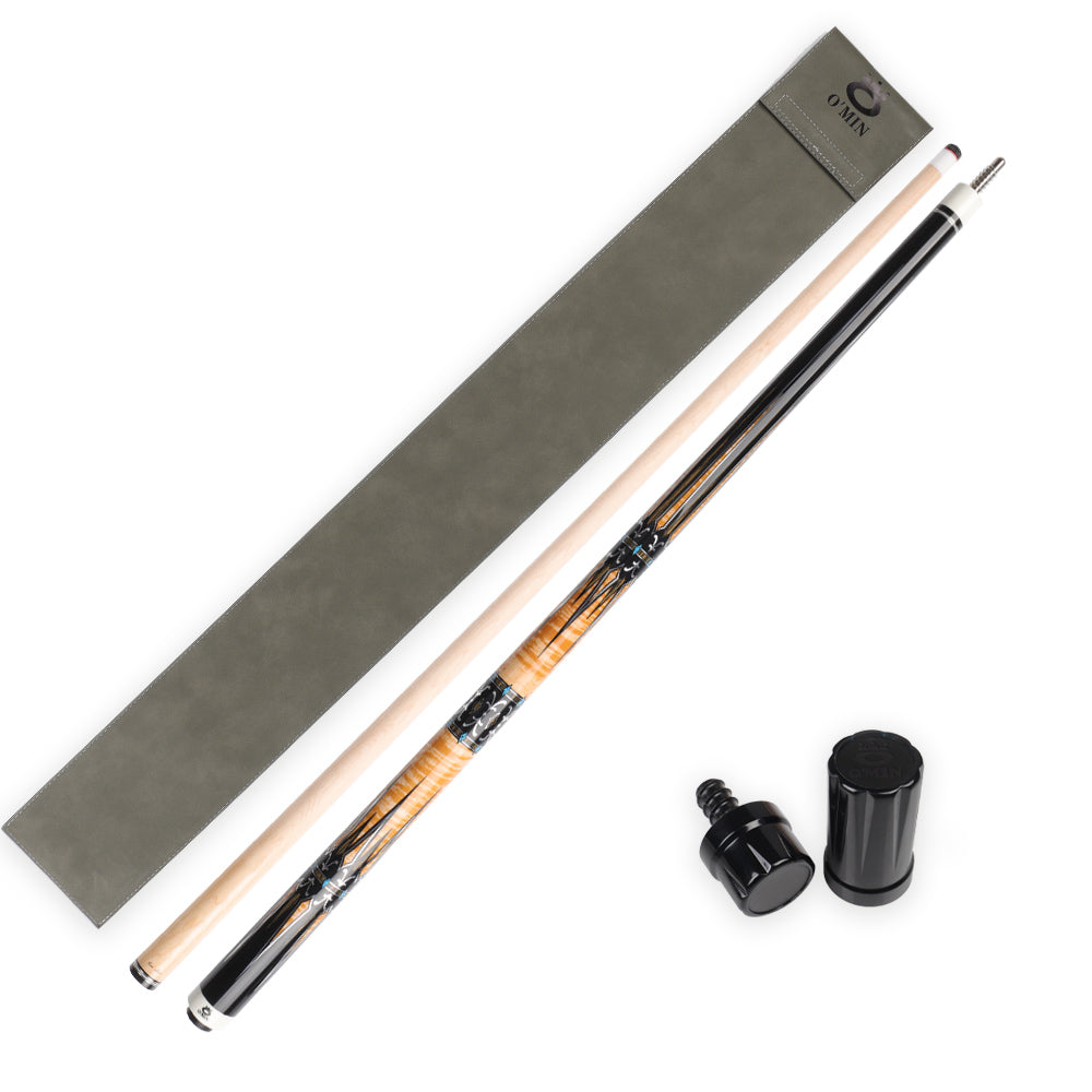 OMIN XF-A1-3 Pool Cue 12.8mm Tip Maple Shaft with Carbon Tube 55cm with OMIN bag