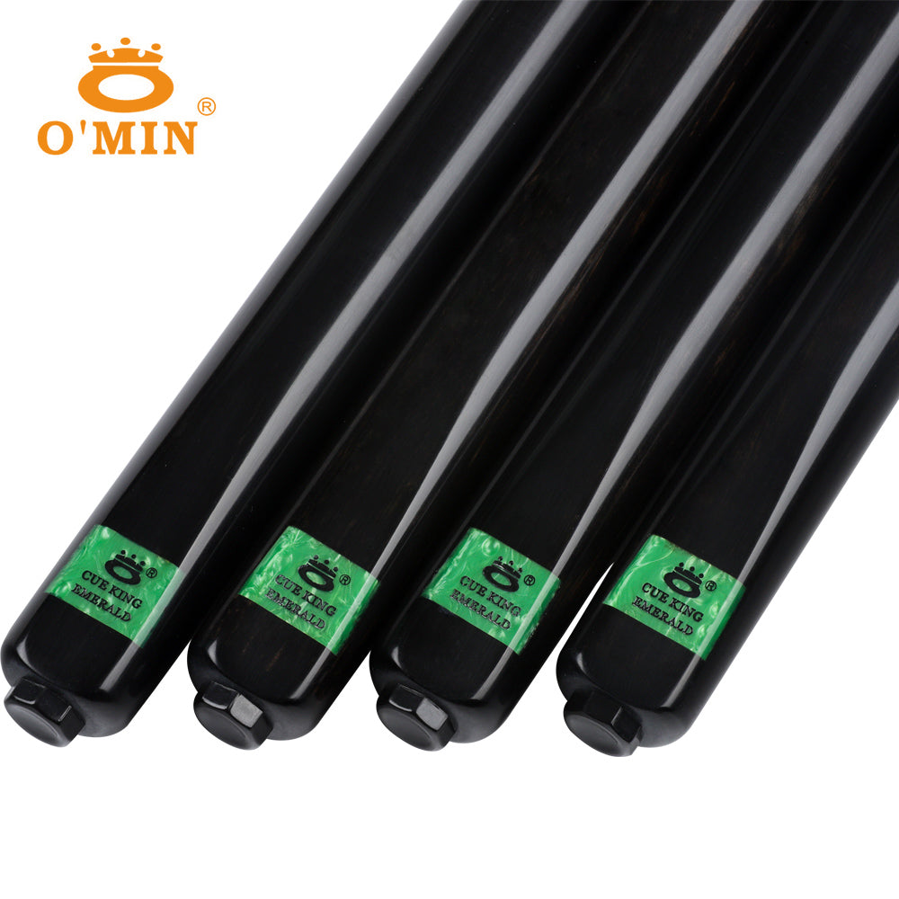 O'MIN Emerald 3/4 Snooker Cue Handmade 9.5mm Tip Case Top ebony Butt Extension Professional Billiard Snooker Cue High-end