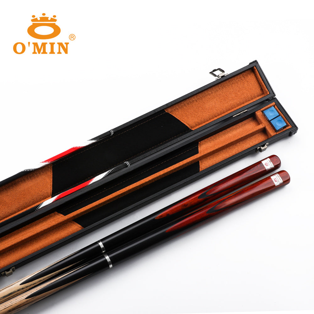 O'MIN Blood Lord 3/4 Snooker Cue Ebony Butt with Case with Extension Billiard Snooker 9.5mm Tip with  Free Gift