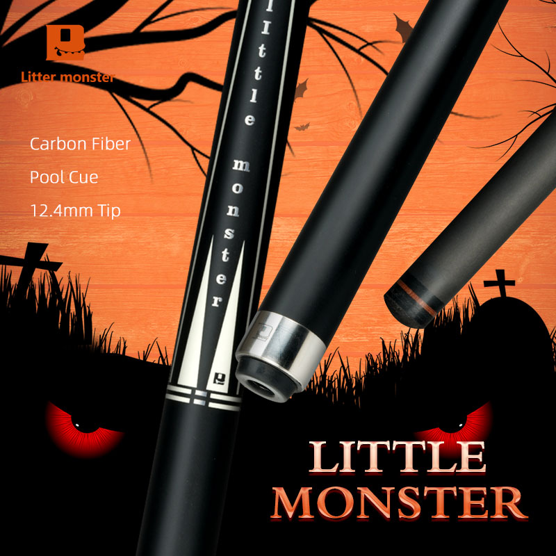 Little Monster Billiards Cue Black Technology Carbon Fiber Shaft Pool Cue 12.4mm Tip Uniloc Joint Professional Pool Cue Stick