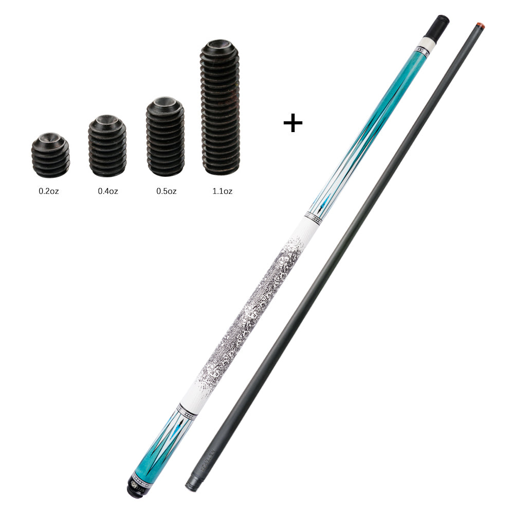 KONLLEN Carbon Fiber Pool Cue Technology Shaft 12.6mm Tip Embedded 4 Carbon Tubes Butt  Leather Grip 3/8*8 Radial Pin