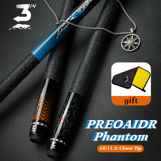 New PREOAIDR Cue 3142 Phantom 10/11.5/13mm Tip Maple Shaft Uniloc Joint