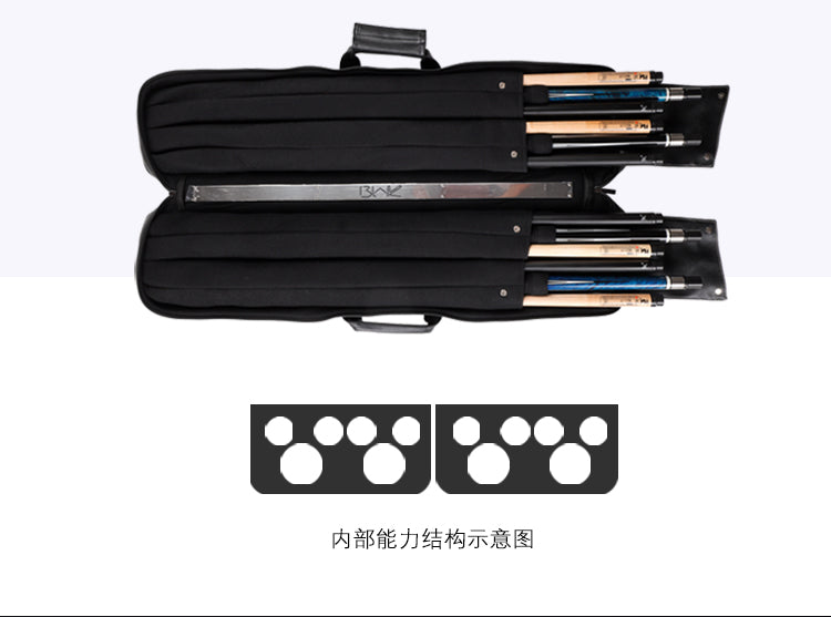 Pool Cue Case 4 Butts 8 Shafts Billiard Pool Cue Bag 2 Colors Pool Stick Carrying Case 12 Holes Case PU Leather High capacity