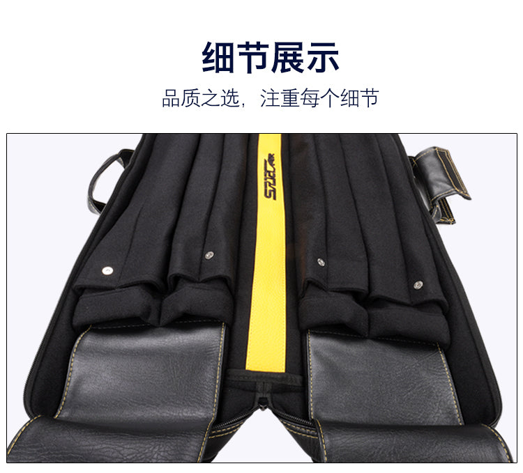 Pool Cue Case 4 Butts 8 Shafts Billiard Pool Cue Bag 2 Colors Pool Stick Carrying Case 12 Holes Case PU Leather High capacity