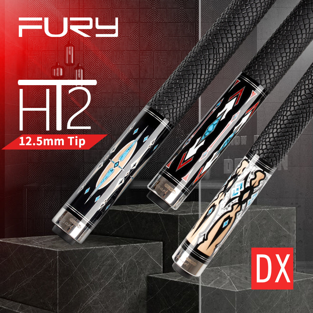 FURY DX-1/4 Billiard Pool Cue HT2 Maple Shaft Leather Handle 12.5mm Tiger Tip Quick Joint Handmade Kit