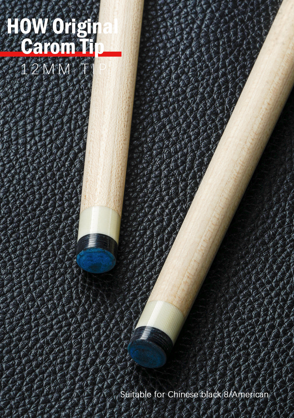 HOW 3CX 3 Cushion Carom Billiard Cue Shaft 12.5mm Tip 10 Pieces in 1 Technology Laminated Low Deflection Real Inlay 69cm Shaft