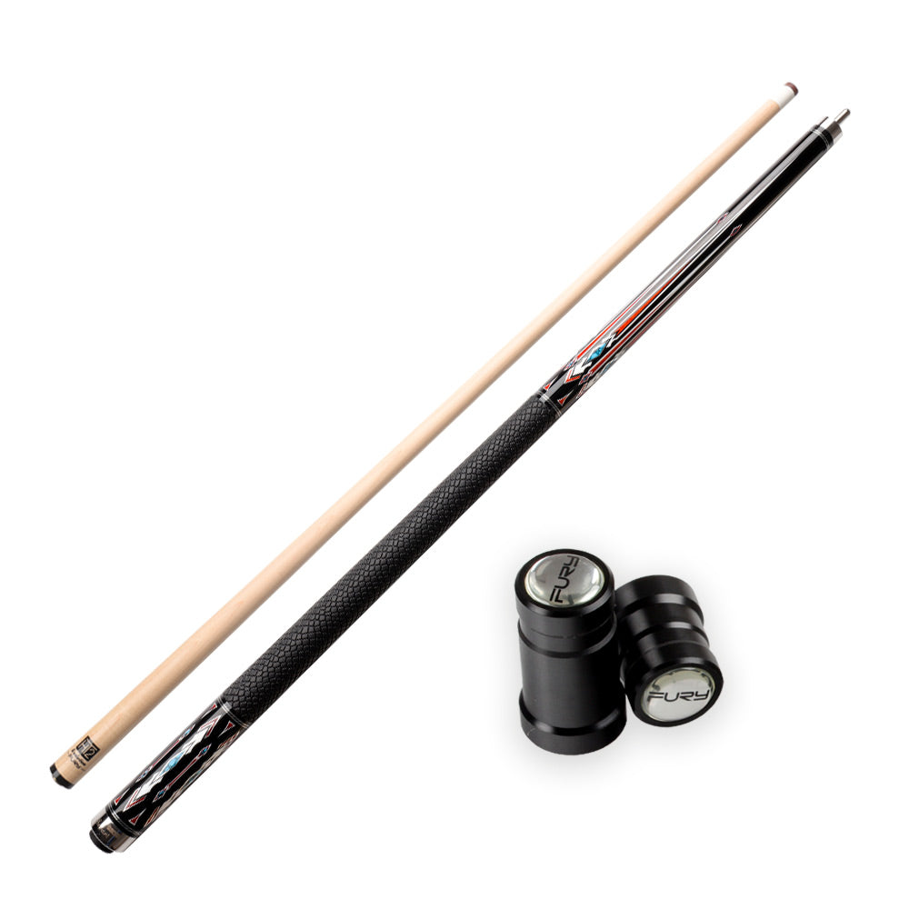 FURY DX-1/4 Billiard Pool Cue HT2 Maple Shaft Leather Handle 12.5mm Tiger Tip Quick Joint Handmade Kit