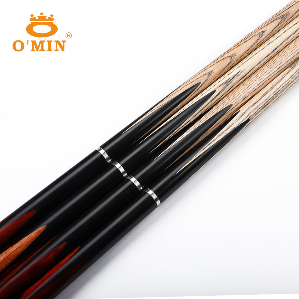 O'MIN Blood Lord 3/4 Snooker Cue Ebony Butt with Case with Extension Billiard Snooker 9.5mm Tip with  Free Gift