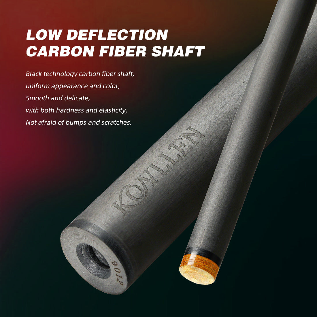 KONLLEN AS-1F Carbon Fiber Pool Cue 12.5mm TIP