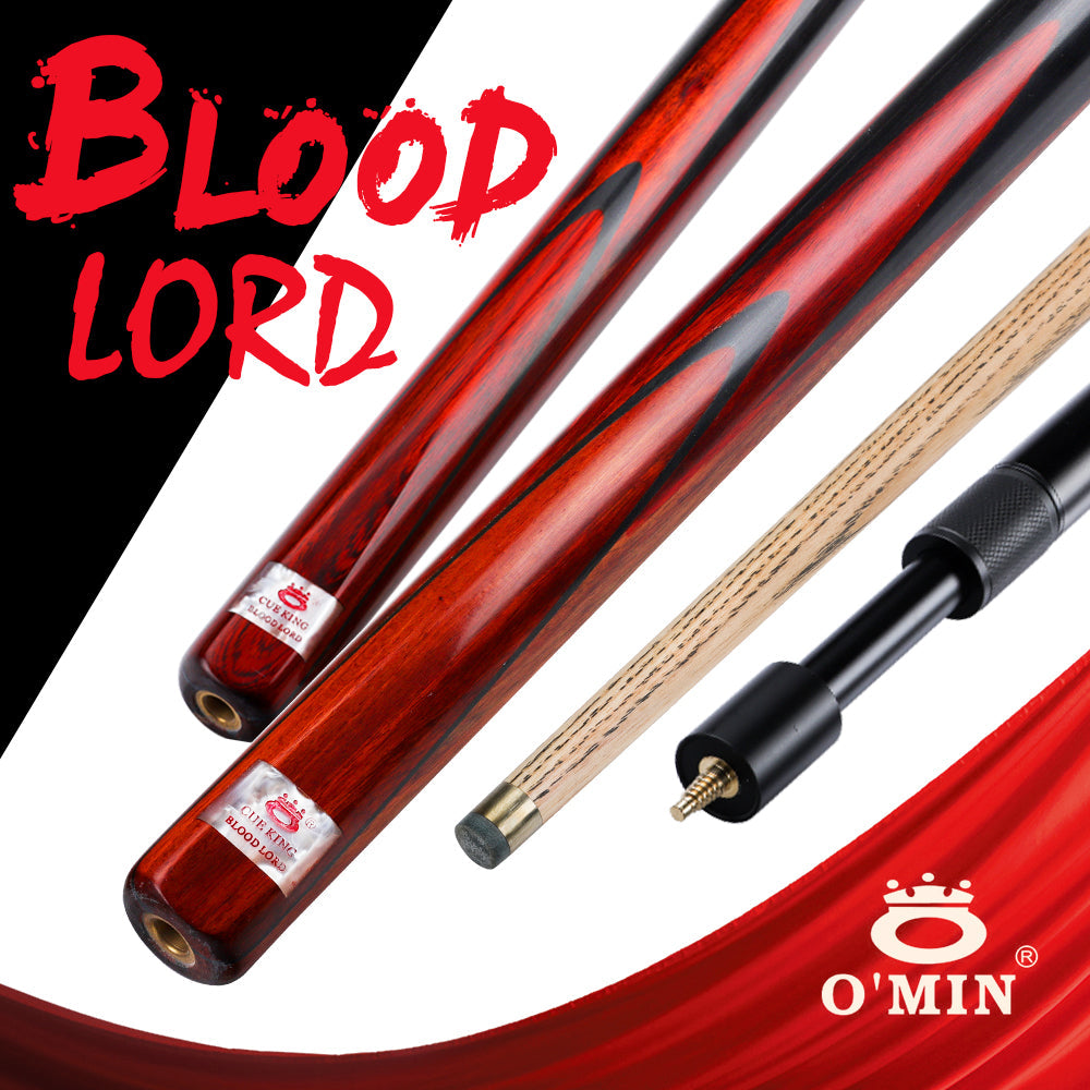 O'MIN Blood Lord 3/4 Snooker Cue Ebony Butt with Case with Extension Billiard Snooker 9.5mm Tip with Professional Cue Free Gift