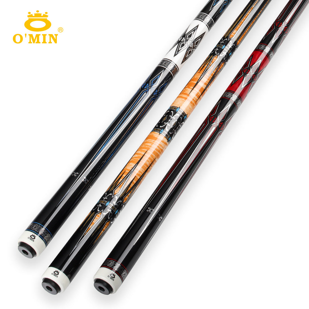 OMIN XF-A1-3 Pool Cue 12.8mm Tip Maple Shaft with Carbon Tube 55cm with OMIN bag