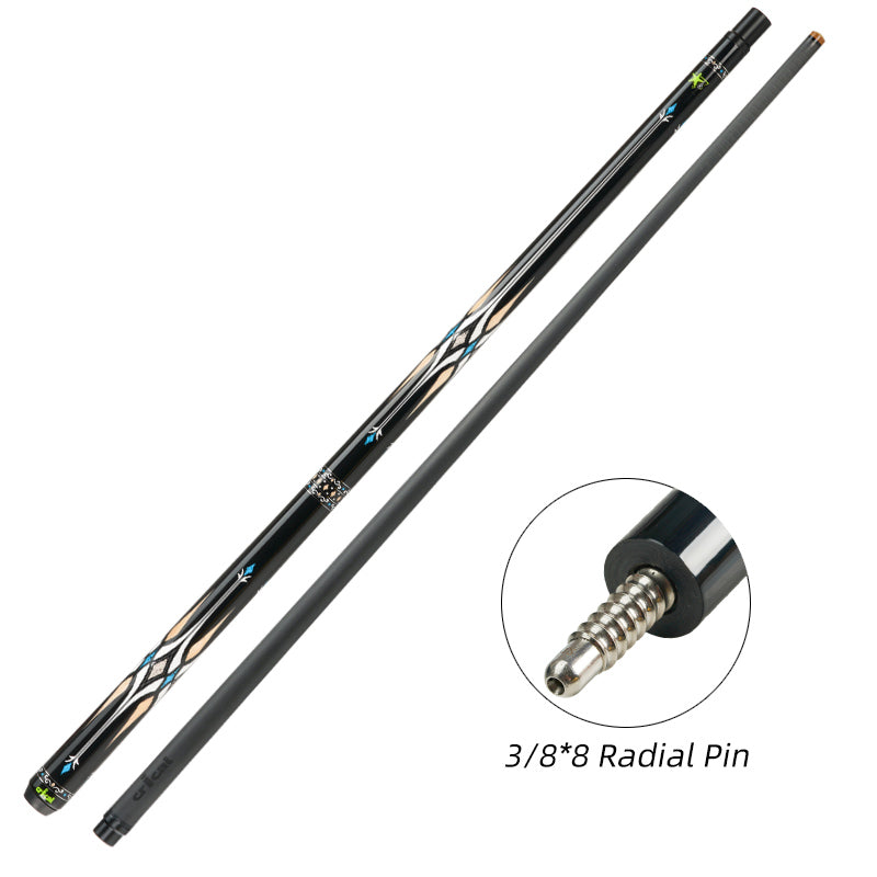 CRICAL Carbon Fiber Pool Cue Stick 11.5mm 12.5mm Uni-loc 3/8x8 Radial Pin Low Deflection Billiard Cue Stick Case Set