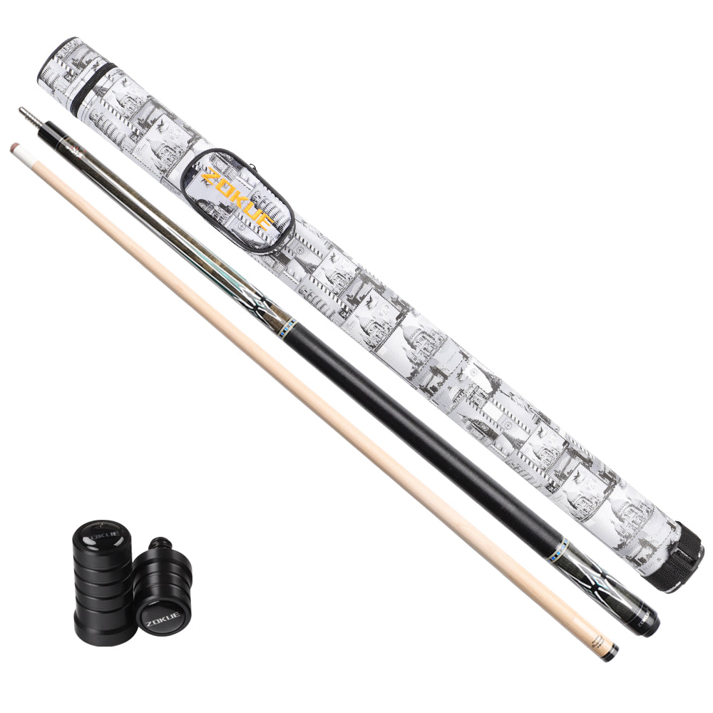 ZOKUE Russian Billiard Pool Cue 160cm 12.75mm Maple Shaft Weight Adjustable Lrish linen Grip Radial Kit Professional Play Cue