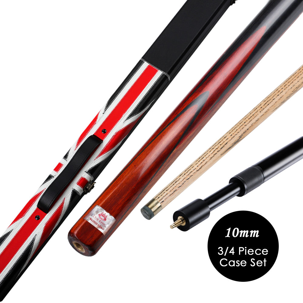 O'MIN Blood Lord 3/4 Snooker Cue Ebony Butt with Case with Extension Billiard Snooker 9.5mm Tip with  Free Gift