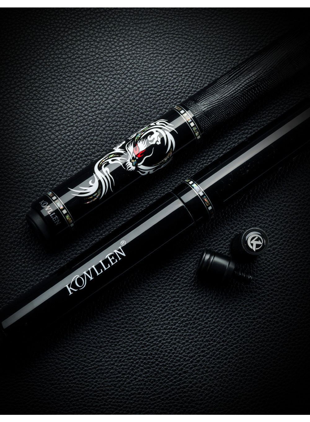 KONLLEN Carbon Fiber Pool Cue Stick Real Inlay Carbon Energy Technology Leather Grip Kit with Extension