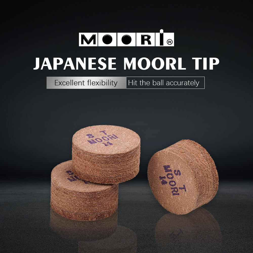 Original Moori Pool Cue Tip 8 Multi-layer 14mm 1pcs