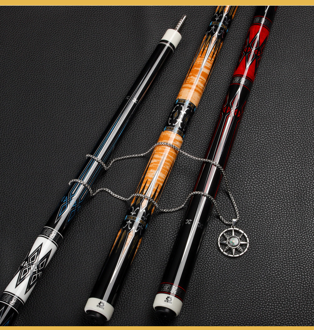 OMIN XF-A1-3 Pool Cue 12.8mm Tip Maple Shaft with Carbon Tube 55cm with OMIN bag