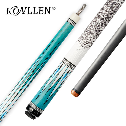 KONLLEN Carbon Fiber Pool Cue Technology Shaft 12.6mm Tip Embedded 4 Carbon Tubes Butt  Leather Grip 3/8*8 Radial Pin