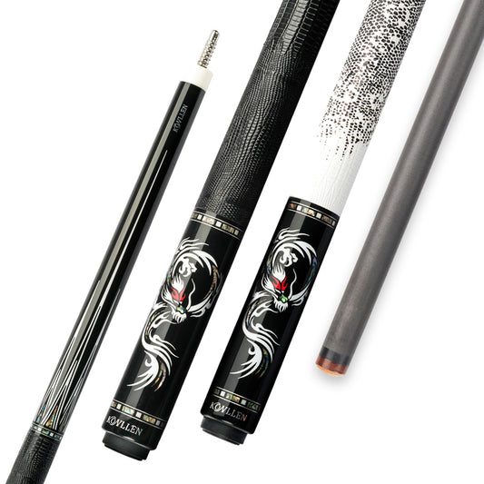 KONLLEN Carbon Fiber Pool Cue Stick Real Inlay Carbon Energy Technology Leather Grip Kit with Extension