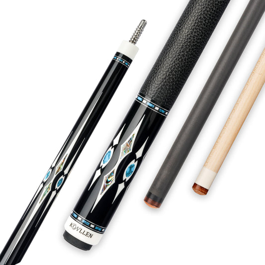 KONLLEN AK Carbon Fiber Billiard Cue Stick Carbon Technology Double Shafts Inlay Cue Radial 3*8/8 Pin Billiards Pool Cue Kit