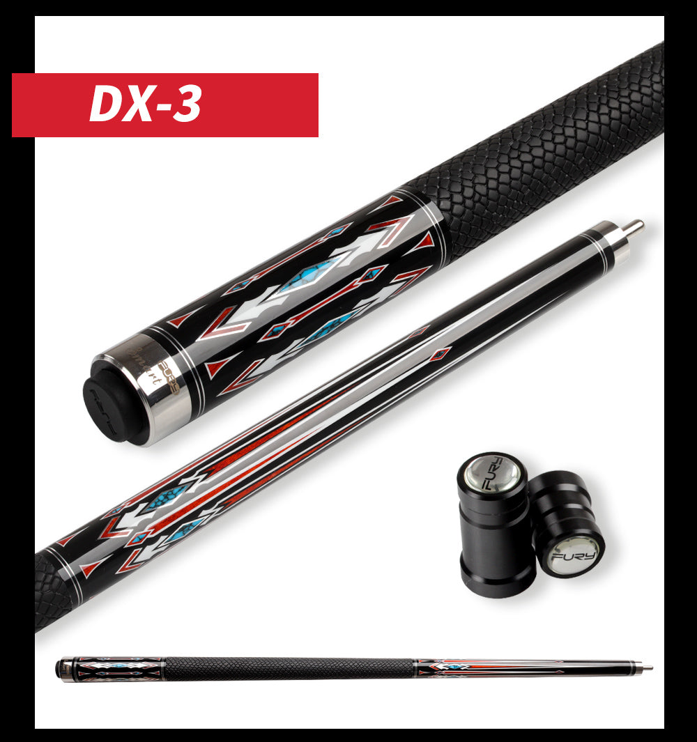 FURY DX-1/4 Billiard Pool Cue HT2 Maple Shaft Leather Handle 12.5mm Tiger Tip Quick Joint Handmade Kit