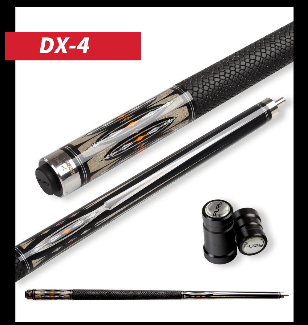 FURY DX-1/4 Billiard Pool Cue HT2 Maple Shaft Leather Handle 12.5mm Tiger Tip Quick Joint Handmade Kit