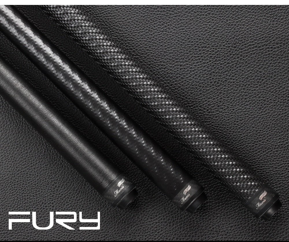 FURY CFP Billiard Black Technology Pool Cue 12.5mm/12.8mm SS Kamui Tip PAS Carbon Fiber Shaft Professional Billar Stick Kit