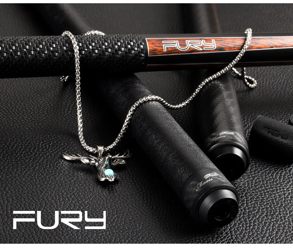 FURY CFP Billiard Black Technology Pool Cue 12.5mm/12.8mm SS Kamui Tip PAS Carbon Fiber Shaft Professional Billar Stick Kit