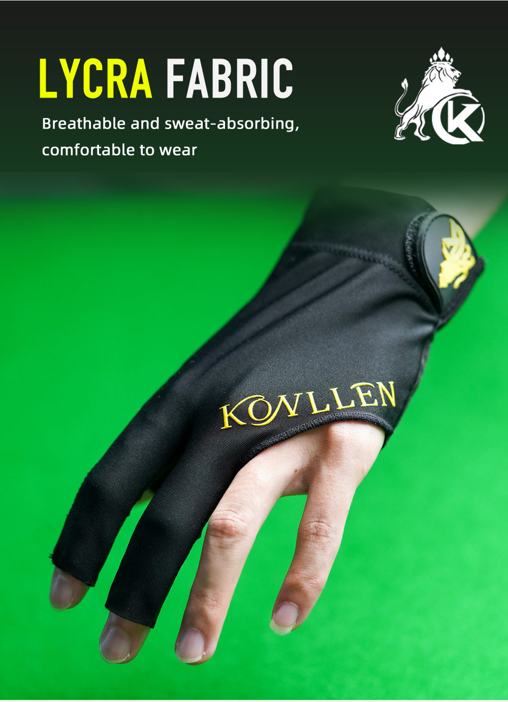 KONLLEN new Pool Glove Fingerless Gloves Left Hand Gloves Snooker Gloves Pool Cue/Carom Gloves Durable Billiards Accessories