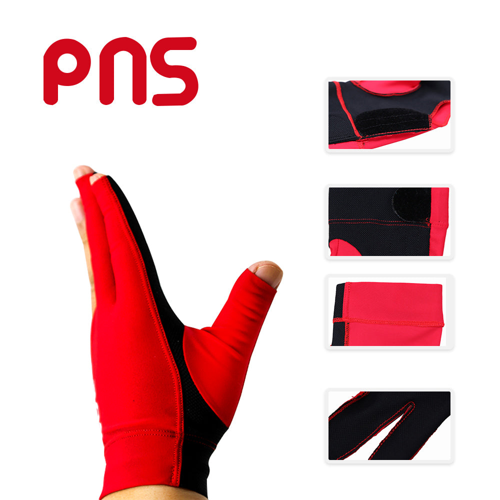 PNS Billiard Gloves Lycra Fabric Billiard Gloves Red Left And Right