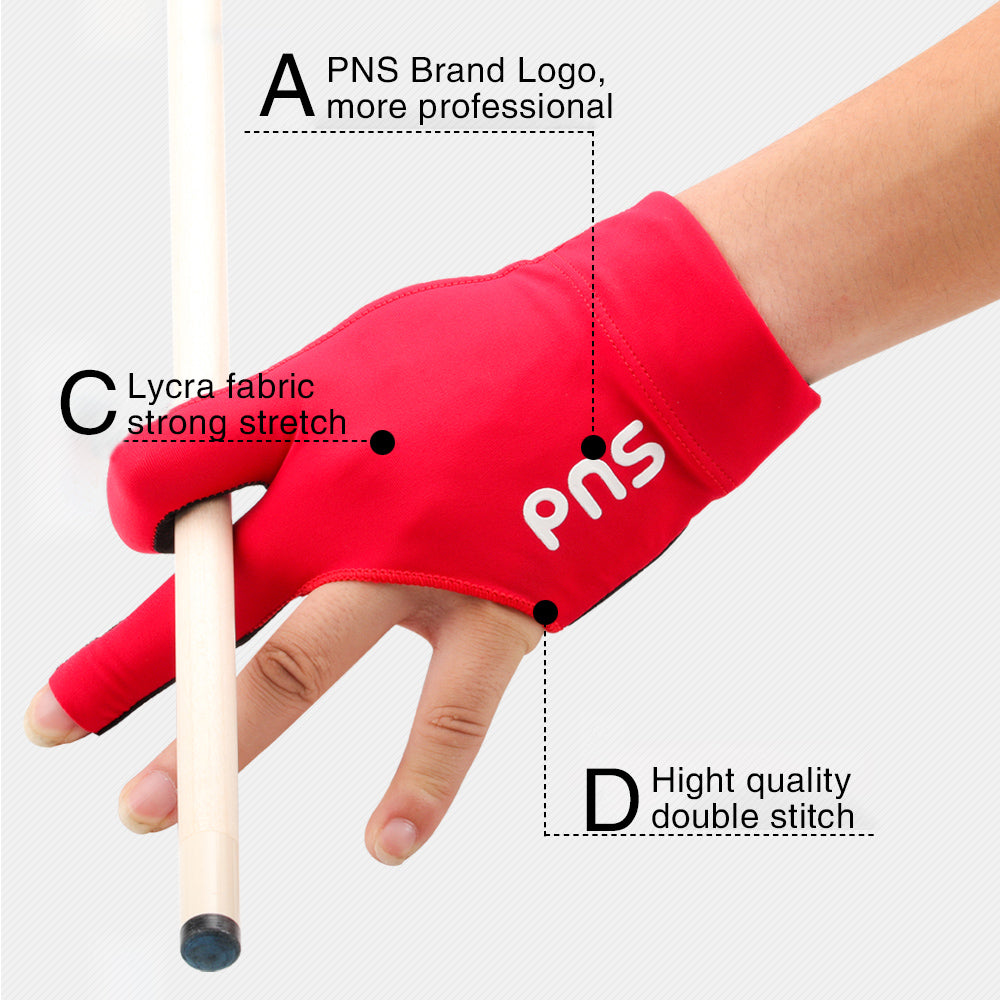 PNS Billiard Gloves Lycra Fabric Billiard Gloves Red Left And Right