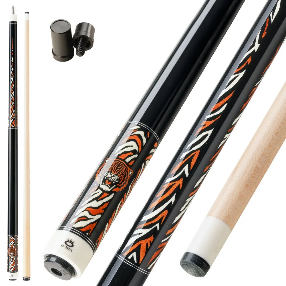 OMIN Billiard Pool Cue Maple Shaft FUHU Series  Professional Stick 3/8*10 Joint Smooth Grip Piano Painting 1/2 Billiards Kit