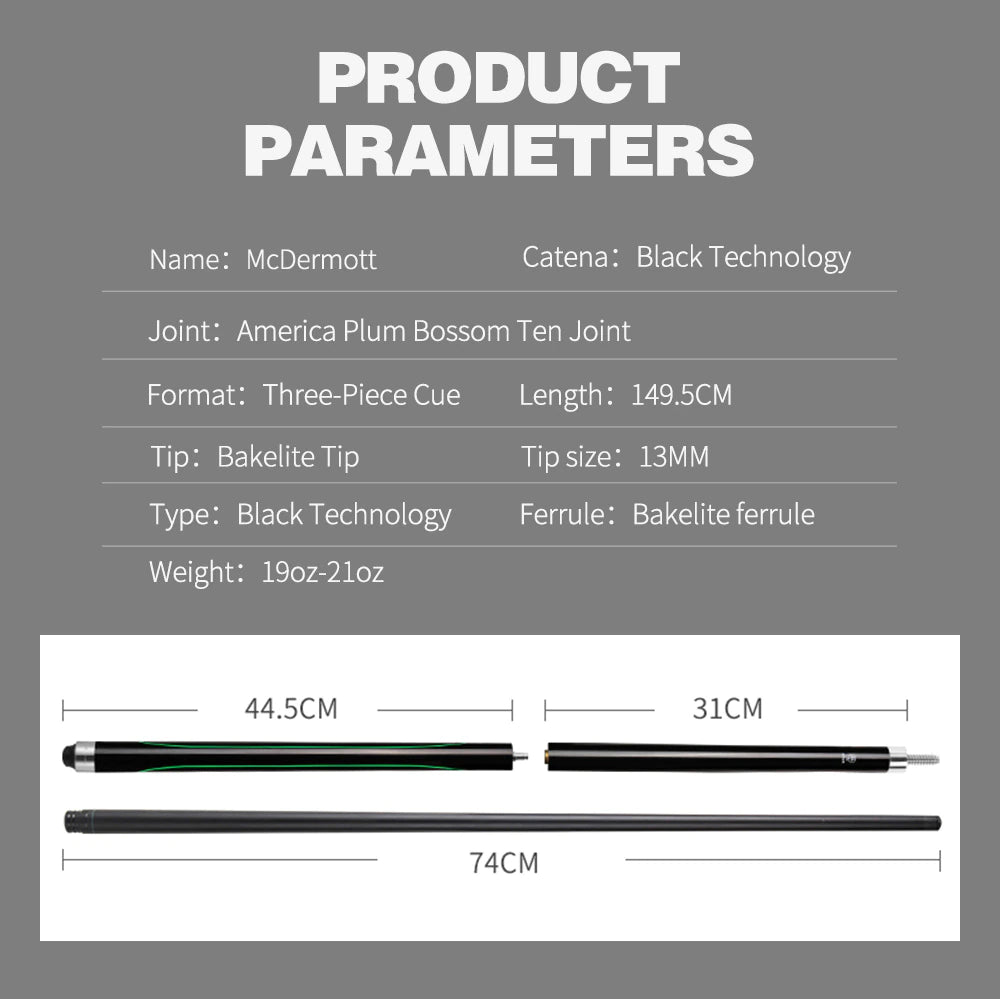 CHINA McDermott Break Punch Jump Cue Stick 13mm tip