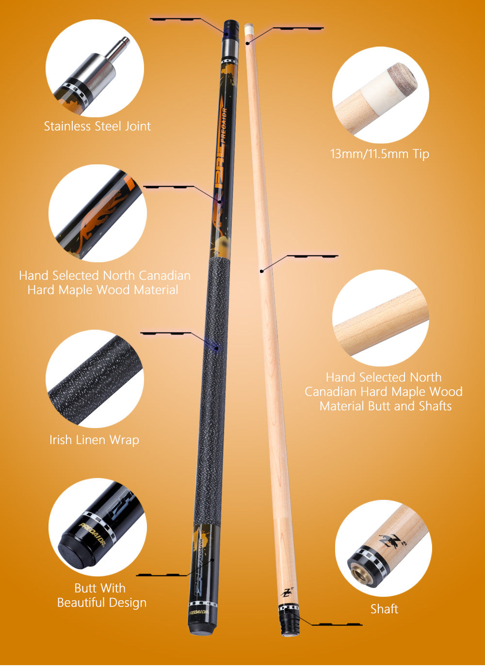 PREOAIDR 3142 WC Pool Cue