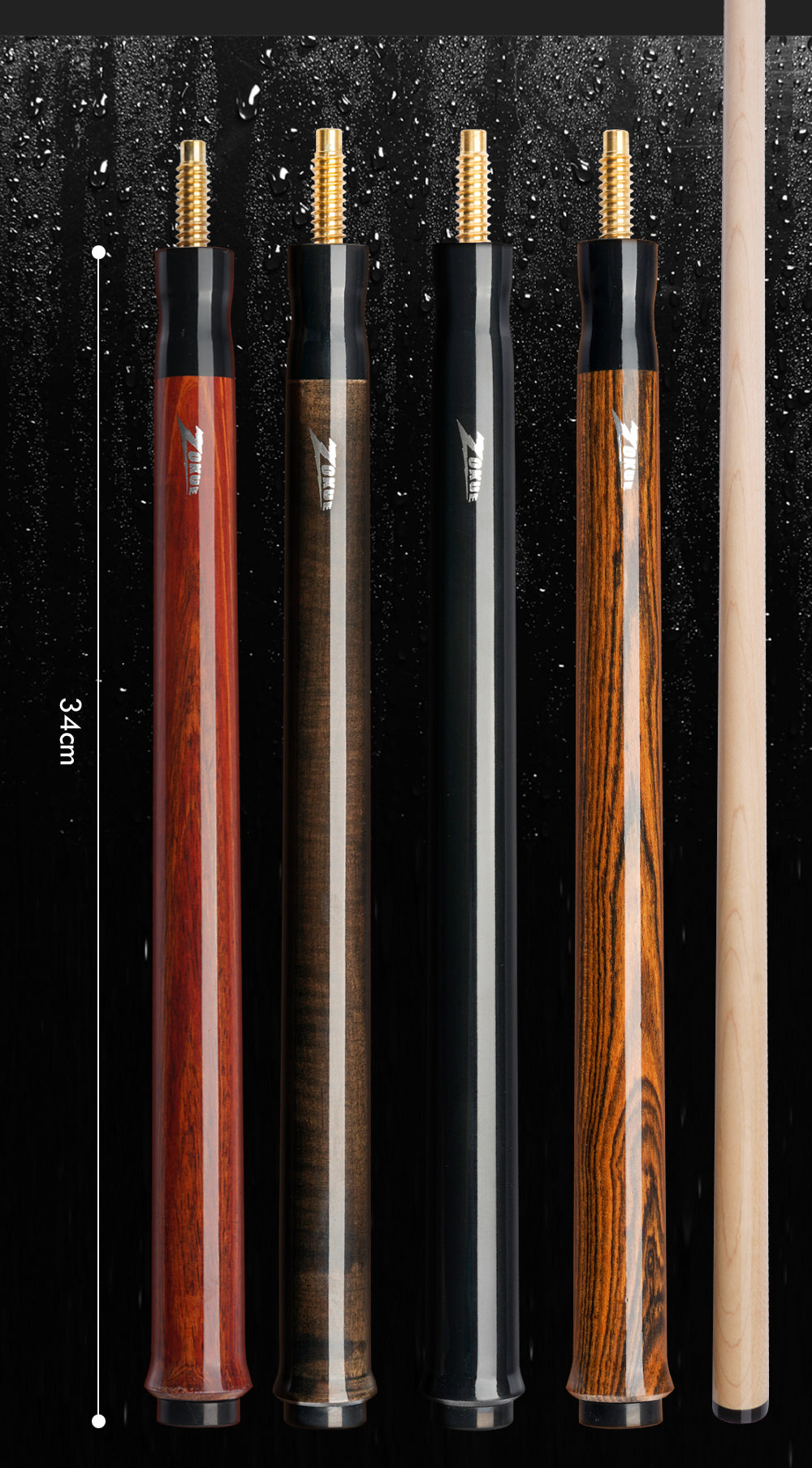 ZOKUE Billiards Jump Cue 108cm 13.5mm Tip Hard Tecnologia Maple Shaft Jump Stick  Technology Professional Cue