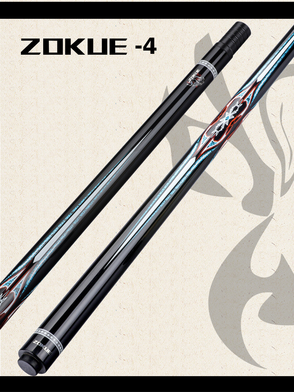 ZOKUE Carom Billiard Cue Korean 3 Cushion Cue 142 cm