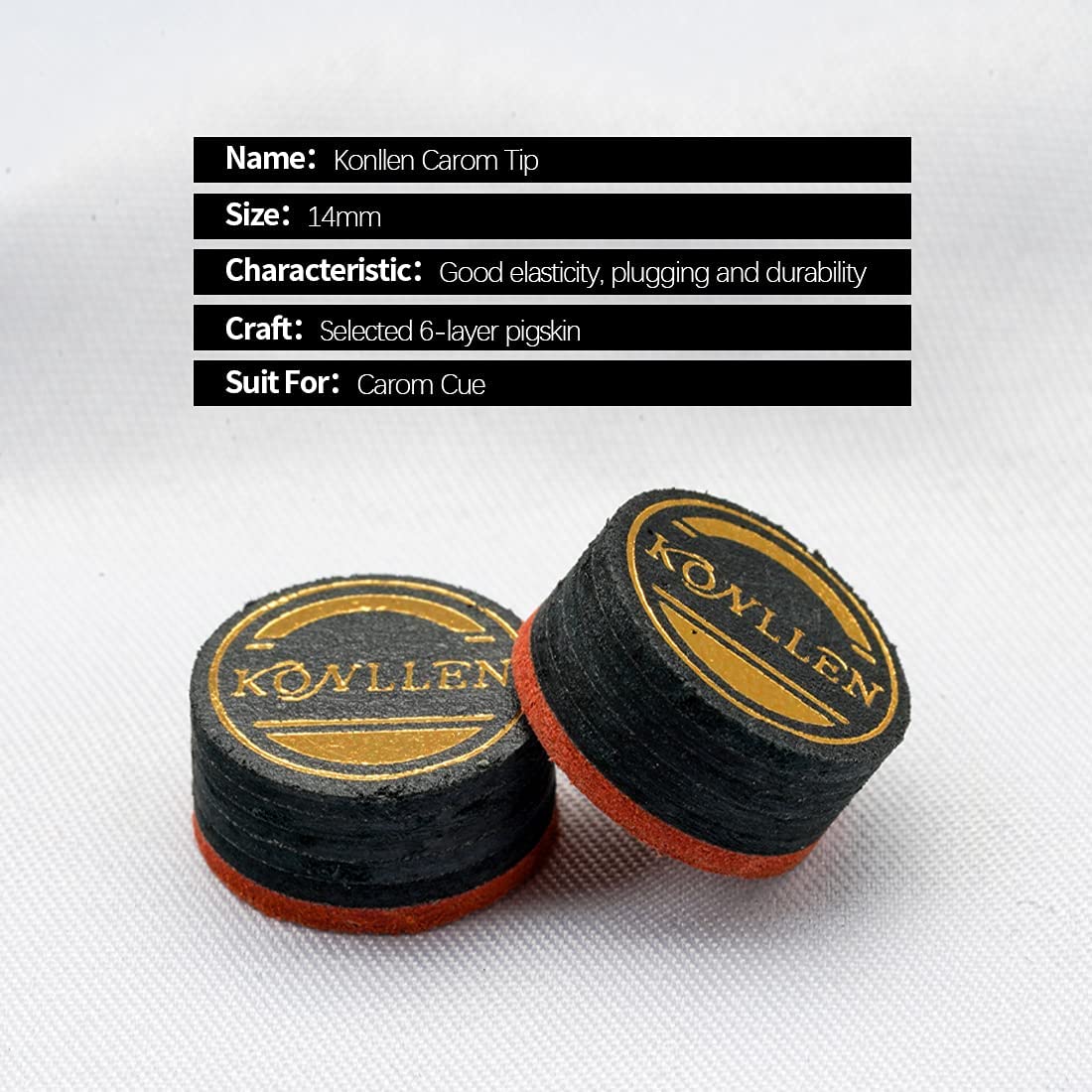 KONLLEN 3C Plus 3 Cushion Carom Billiards Cue 14mm Tip 9 Layers